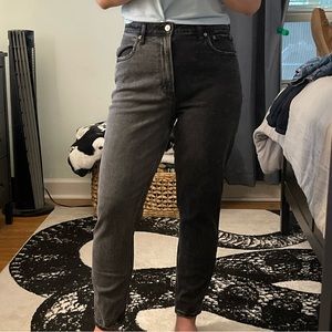 Two Tone Black High Rise Skinny Jeans